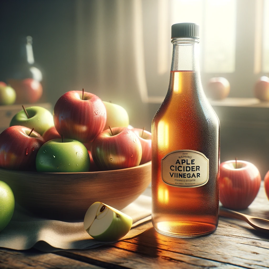 image of apple cider vinegar and apples 