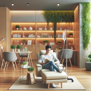 Relaxing IV Vitamin C Therapy in Modern Clinic Room