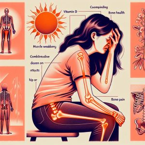 A person experiencing muscle weakness and bone pain, highlighting the impact of Vitamin D deficiency on joint and bone health.