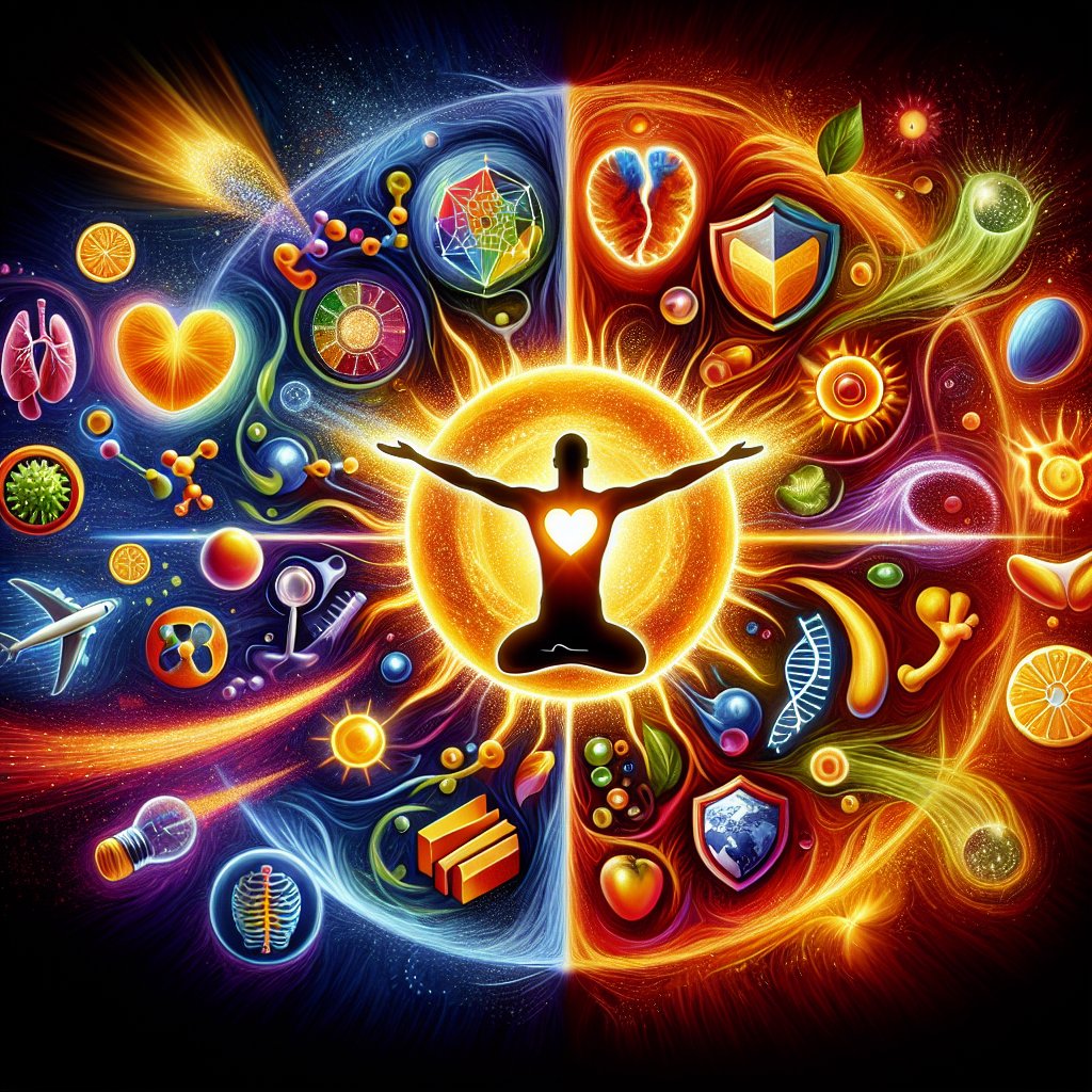 Vibrant image showcasing the synergistic relationship between Vitamin D3 and K2, promoting vitality, holistic health, and well-being.