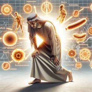 Person with dizziness and fatigue in a bright environment