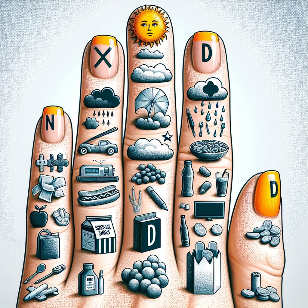 Various visuals symbolizing potential causes of vitamin D deficiency including lack of sunlight, processed snacks, sugary drinks, television screens, and office settings.