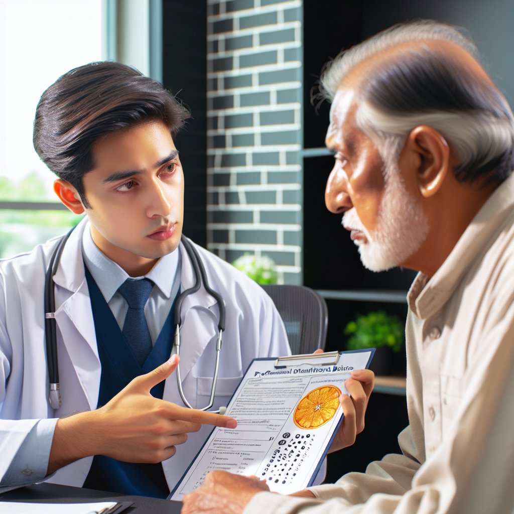 Healthcare professional discussing vitamin D deficiency with a patient