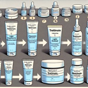 Skincare routine progression from gentle cleansers to tretinoin for beginners