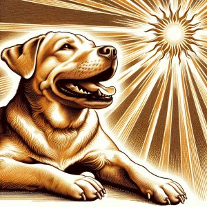 Happy dog basking in warm sunshine, symbolizing the importance of Vitamin D for canine health