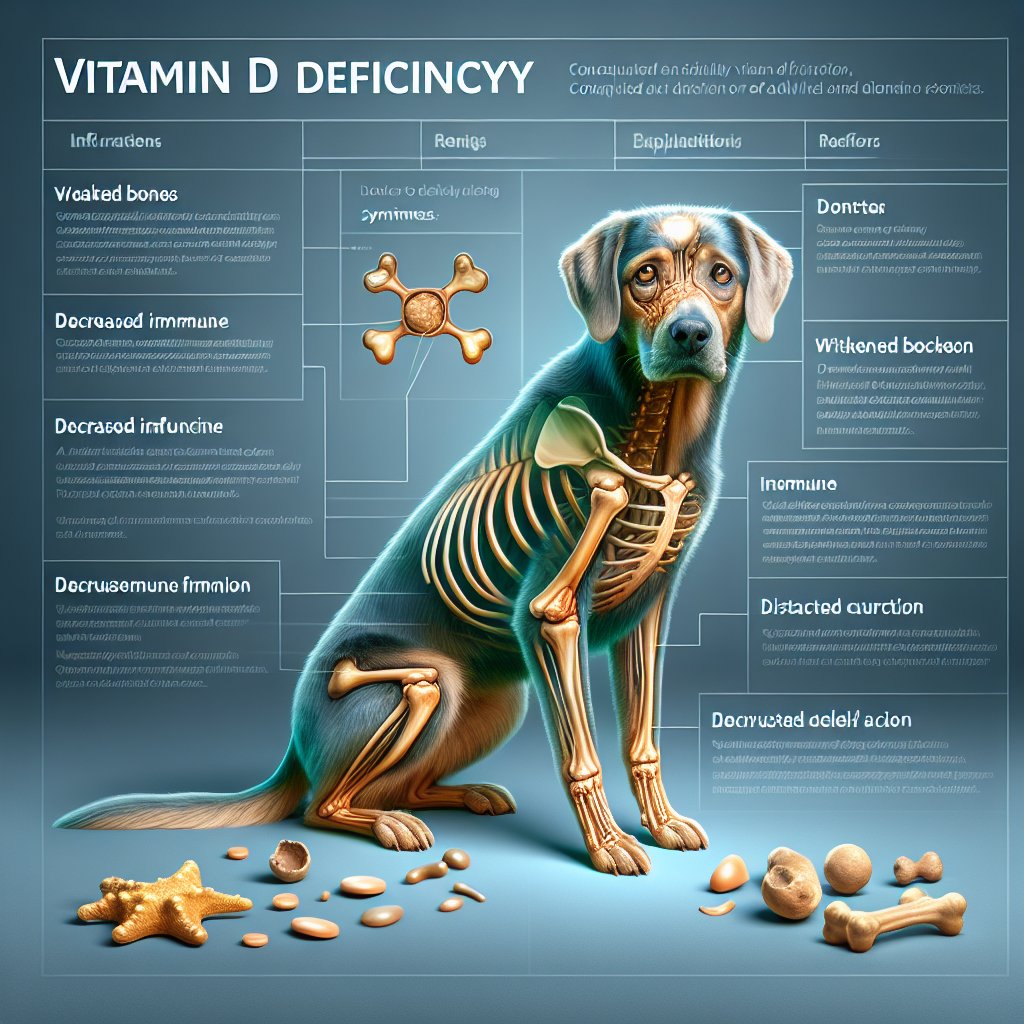 Image portraying symptoms of Vitamin D deficiency in dogs