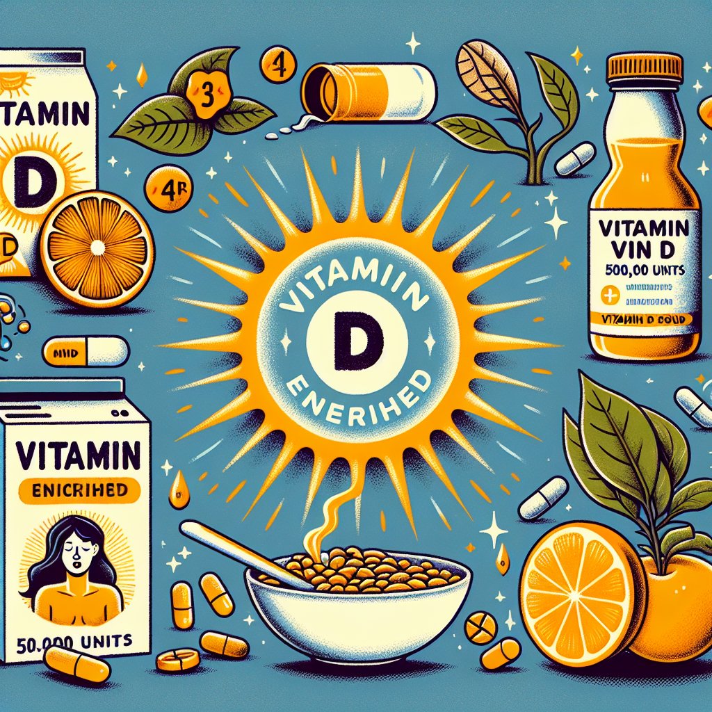 Variety of sources of vitamin D including sunlight, fortified foods, and supplements