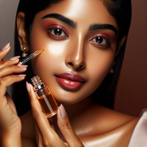 Woman applying Goodal Vitamin C Serum for radiant and healthy skin