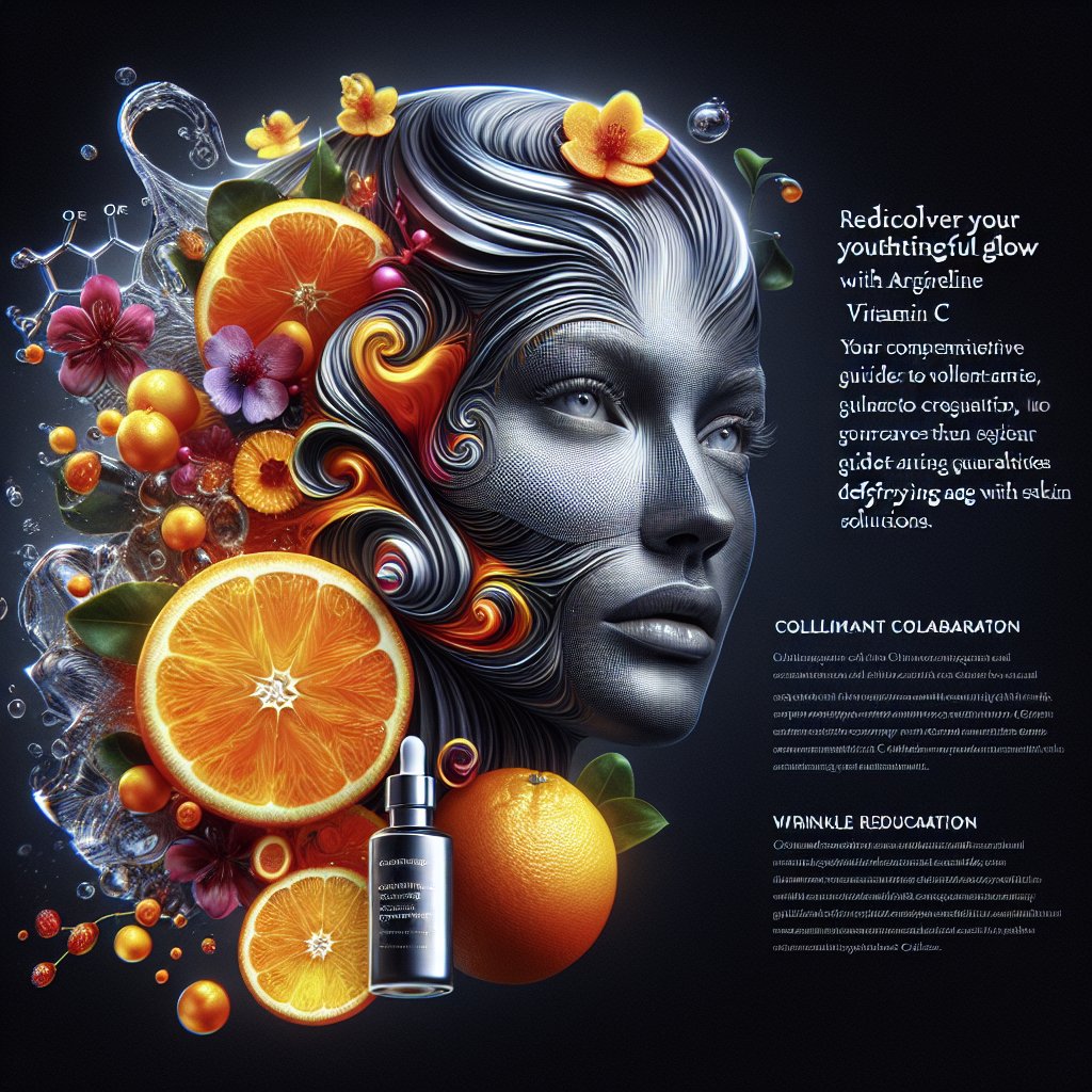 Luxurious skincare product containing Argireline and Vitamin C, symbolizing elegance, rejuvenation, and anti-aging properties.