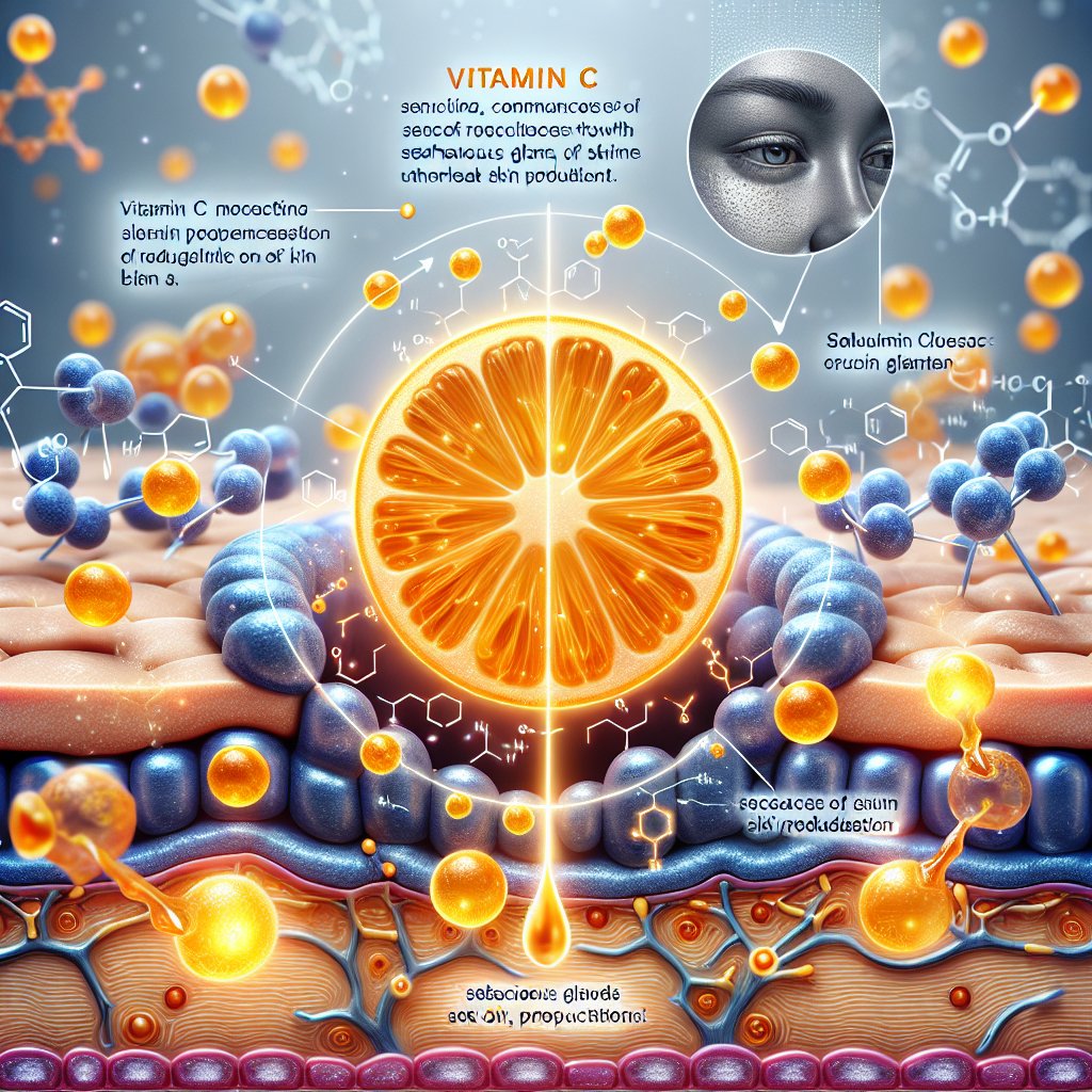 Vitamin C mechanism of action on oily skin, regulating sebum production