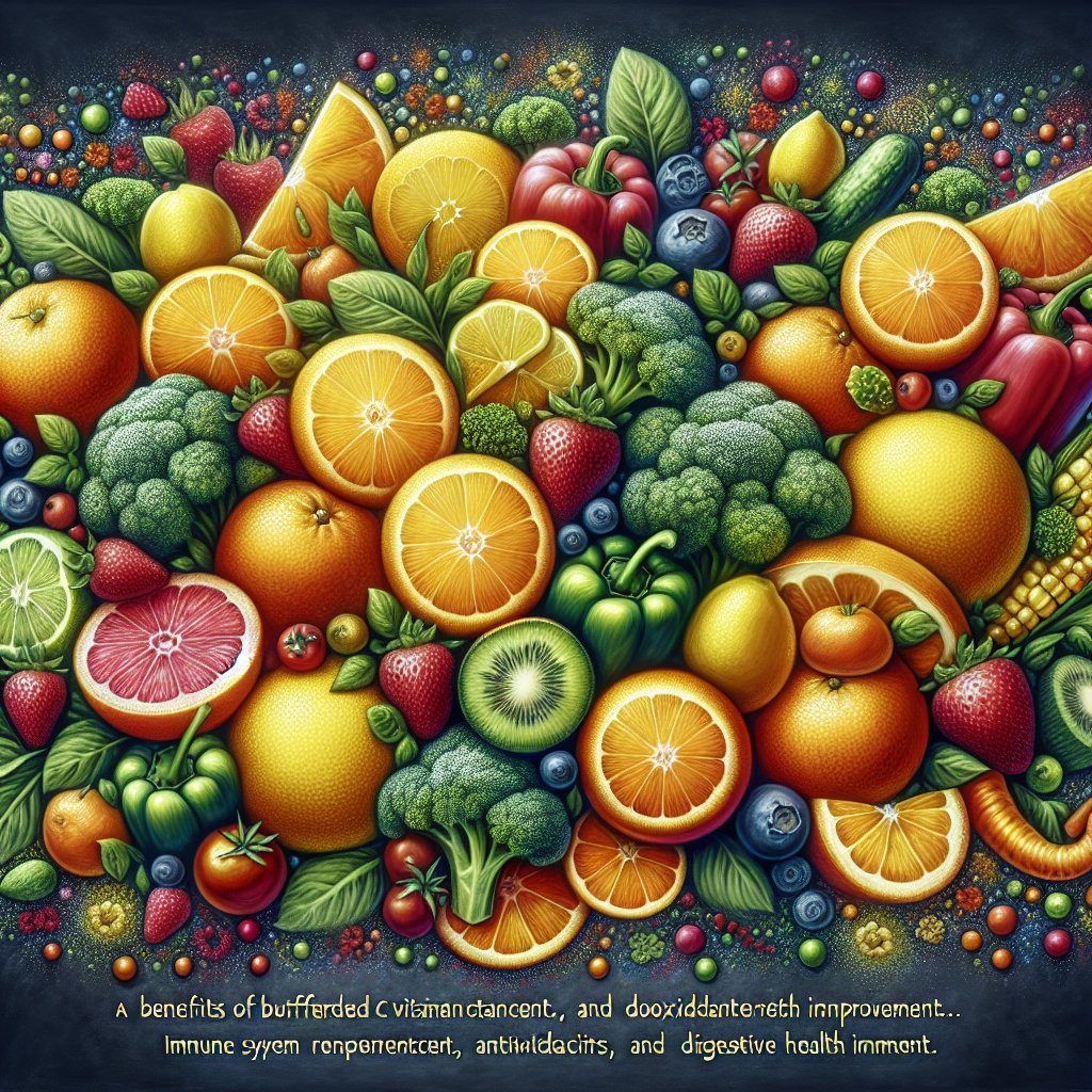 Assorted fruits and vegetables representing the health benefits of buffered vitamin C
