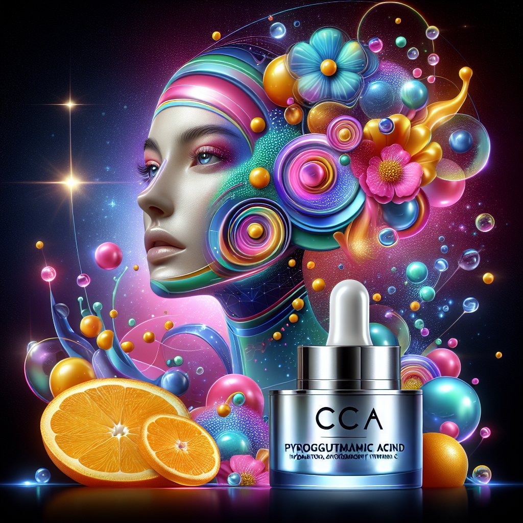 Luxurious vibrant skincare product with PCA and Vitamin C for radiant skin