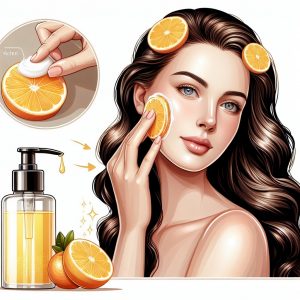 Woman with radiant skin gently cleansing her face with GlyMed Plus Vitamin C Cleanser