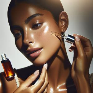 Person applying vitamin C serum for radiant skin