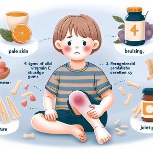 Child with pale skin and swollen gums as a result of vitamin C deficiency