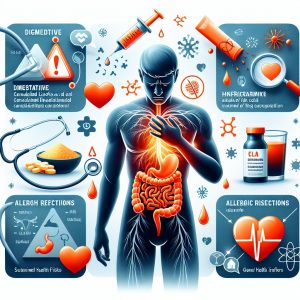Illustration of negative side effects and risks of consuming Conjugated Linoleic Acid (CLA)