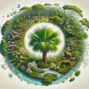 Lush saw palmetto natural habitat with diverse ecosystem, showcasing conservation efforts